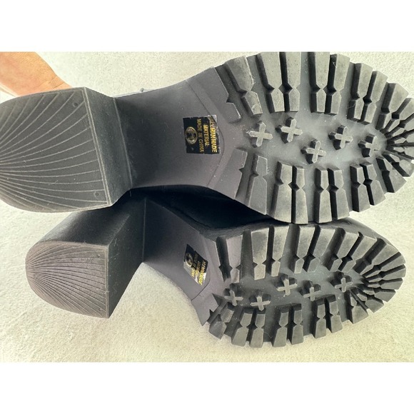 Soda Womens Chelsea Pull On Tab Lug Block Ankle Boot Black Size 11 - Picture 7 of 9